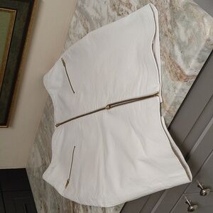 MLM Ecru Leather Pencil Skirt Size L